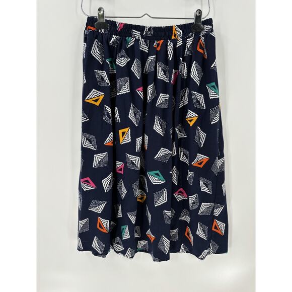 Via Sant Andrea Vintage Skirt Set Womens 12 Petite Blue Cropped Button Front Top - Picture 2 of 16